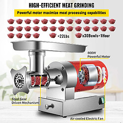 Acheter VEVOR Hachoir à Viande Électrique Poussoir à Saucisses 300 kg/h 800 W Cuisine