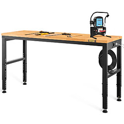 Vevor Établi garage 183x64x97cm, hauteur 72-97cm, plateau bois dur/acier, bricolage