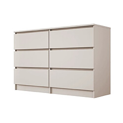 3XELIVING Commode 6 tiroirs, cachemire, 120 x 39 x 79 cm