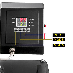 Vevor Machine De Presse Chaude 5 en 1 Double Affichage 38 x 38CM Presse De Chaleur 1000W Presse de transfert Minuterie Electronique Controle Temperature Automatiquement Bricolage