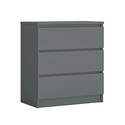 3XELIVING Commode 3 Tiroirs : Anthracite, 70 x 39 x 79 cm