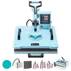 Vevor Presse a Chaud 8-en-1 Plaque 30x38 cm, Machine de Sublimation Textile avec Presse a Tasses de 18-89 cL, Pivotant a 360°, Controle Numerique Precis, DIY T-shirts/Chapeaux/Tasses/Assiettes, Vert