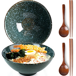 Vendos85 Bol à ramen japonais 1200 ml en céramique artisanale émeraude