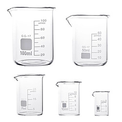 Vendos85 Lot de 5 béchers en verre borosilicaté gradués