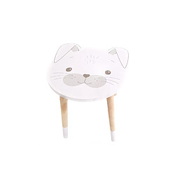 Heart Of The Home Table d'appoint enfant design lapin Wilddidou - Diam. 44 x H. 39 cm - Blanc