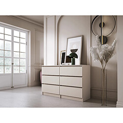 Acheter 3XELIVING Commode 6 tiroirs, cachemire, 120 x 39 x 79 cm