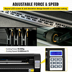 Acheter Vevor Machine de Coupeur de Traceur de Vinyle 720mm Vinyle Plotter de Decoupe Noir de Haute Efficacite, Decoupeuse Coupe-Vinyle Professionnel avec 3 Lames Support de Sol Robuste pour Tracer Decouper