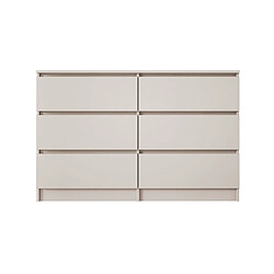 3XELIVING Commode 6 tiroirs, cachemire, 120 x 39 x 79 cm