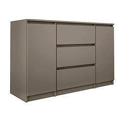 3XELIVING Commode 2 portes 3 tiroirs, 120 x 78 x 39 cm, couleur: brun