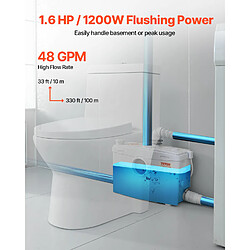 Acheter VEVOR Pompe de Macération Toilettes 1200 W 180 L/min Hauteur de Refoulement 10 m