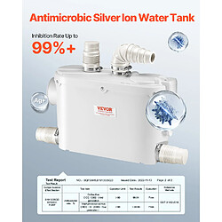Acheter VEVOR Pompe Macératrice Pompe de Relevage d'Eaux Usées 500W 8m 3 Entrées d'Eau