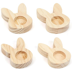 Vendos85 Lot de 4 coquetiers en bois à décorer Pâques