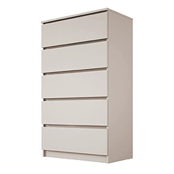 3XELIVING Commode 5 tiroirs, cachemire, 70 x 124 x 39 cm