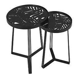 The Home Deco Factory Lot de 2 tables gigognes - Noir