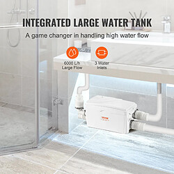 VEVOR Pompe de relevage eaux grises sanitaire évier 350 W avec 3 entrées d'eau pas cher