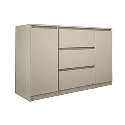 3XELIVING Commode 2 portes 3 tiroirs, 120 x 78 x 39 cm, couleur: Beige