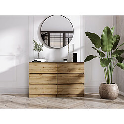 Avis 3XELIVING Commode 6 Tiroirs : Chêne Wotan, 120 x 39 x 79 cm