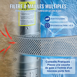 VEVOR 4SDM4/6 - Pompe immergée pour puits profond 370 W 6600 L/h - Acier inoxydable pas cher