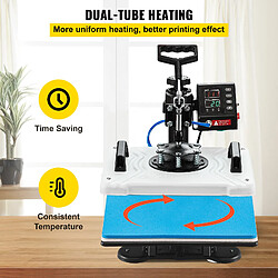 Acheter Vevor Presse a Chaud 10 en 1 Machine de Sublimation de Transfert 30x38 cm Machine de Presse a Chaud Blanche Numerique LCD 1000 W Transfert Efficace pour T-Shirt Chapeau Casquette Tasse Assiette Stylo