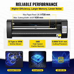 Avis Vevor Machine de Coupeur de Traceur de Vinyle 720mm Vinyle Plotter de Decoupe Noir de Haute Efficacite, Decoupeuse Coupe-Vinyle Professionnel avec 3 Lames Support de Sol Robuste pour Tracer Decouper