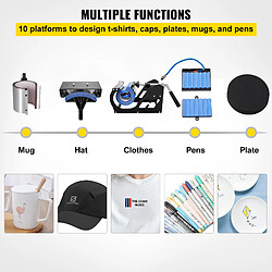 Avis Vevor Presse a Chaud 10 en 1 Machine de Sublimation de Transfert 30x38 cm Machine de Presse a Chaud Rouge Numerique LCD 1000 W Transfert Efficace pour T-Shirt Chapeau Casquette Tasse Assiette Stylo