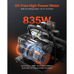 Vevor Compresseur air sans huile 8L, 860W, 2,5CFM à 8 bar, silencieux