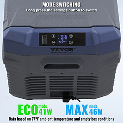 Vevor Réfrigérateur 25L double zone, -20/20°C, 12/24V CC/CA, camping/bateau pas cher