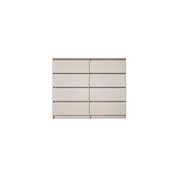 3XELIVING Commode : 8 tiroirs, cachemire, 120 x 102 x 39 cm