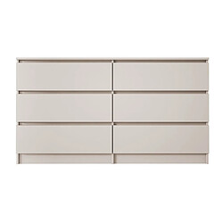 3XELIVING Commode 6 tiroirs, cachemire, 139 x 79 x 39 cm