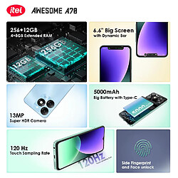 Oukitel Smartphone Itel A70 12Go+256Go Pas Cher Écran 6.6" 5000mAh Android 13 Débloqué Telephone