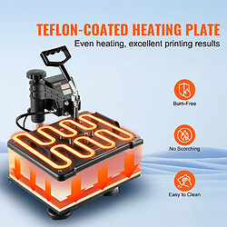 Vevor Presse Chauffante a Commande Numerique 8 En 1, Presse de la Chaleur de 15" X 12" (38 X 30cm), Pour Transfert Par Sublimation pas cher