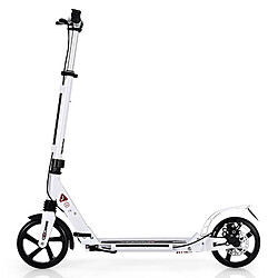 Helloshop26 Trottinette pliable 95 x 37 x 101 cm 3 hauteurs ajustables avec roues durables en alliage d'aluminium noir et blanc 20_0014605