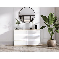 Avis 3XELIVING Commode 6 Tiroirs : Chêne Sonoma / Blanc Mat, 120 x 39 x 79 cm
