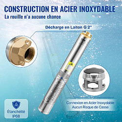 Acheter VEVOR 4SDM4/6 - Pompe immergée pour puits profond 370 W 6600 L/h - Acier inoxydable