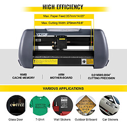 Vevor Plotter de Decoupe Vinyle 375?mm Machine avec Logiciel de Signmaster, Traceur Coupeur Imprimante de Coupe de Precision, Coupe-Vinyle avec Ecran LCD Numerique Ports USB SERIE pour Tracer Decouper pas cher