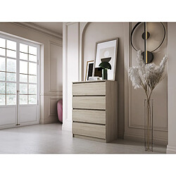 3XELIVING Commode 4 Tiroirs, Chêne Sonoma, 70 x 39 x 101 cm