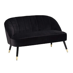 Atmosphera Canapé Velours 2 Places Naova 126cm Noir