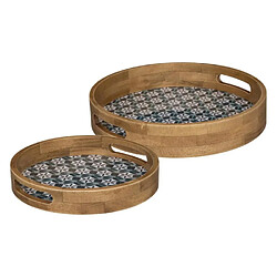 Atmosphera Lot de 2 Plateaux Déco Alicante 34cm Multicolore