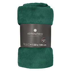Atmosphera Grand plaid en Flanelle uni - 180x130 cm - Vert
