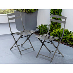 Lot de 2 Chaises de jardin métal pliante Greensboro Graphite - Hesperide