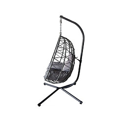 Acheter Habitat Et Jardin Fauteuil oeuf suspendu en rotin [ ]Cosi[ ] - 99 x 92 x 194 cm - Gris