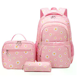 General Ensemble de 3 sacs d'école pour filles, comprenant un sac à dos, une boîte à lunch et une trousse. Collection enfant 2023, noir.~01086