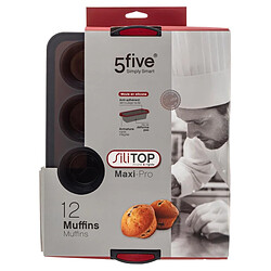 Five Simply Smart Moule 12 Muffins Silicone Silitop 40cm Gris