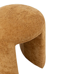 Mes Tabouret rond 42x42x44 cm en tissu doux ocre - TESTI pas cher