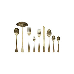 Paris Prix Ménagère 39 Pièces en Inox Brossée 25cm Or