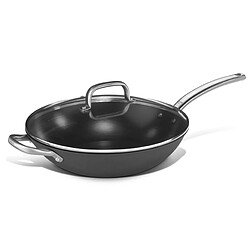 Wok avec Couvercle Fonte d'Acier Léger 32 cm - Pujadas