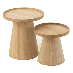 Paris Prix Lot de 2 Tables d'Appoint Rebord 50cm Naturel