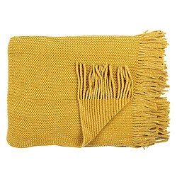 Paris Prix Plaid Chenille Franges 120x150cm Moutarde