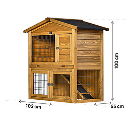 Acheter Habitat Et Jardin Clapier poulailler en bois [ ]Noisette[ ] - 102 x 55 x 100 cm - Marron