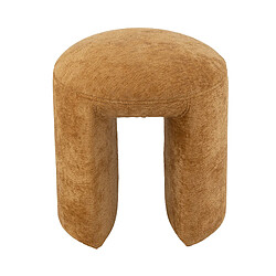 Avis Mes Tabouret rond 42x42x44 cm en tissu doux ocre - TESTI